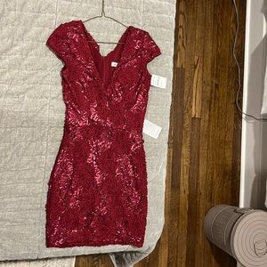 NWT Dress The Population Dark Red dress